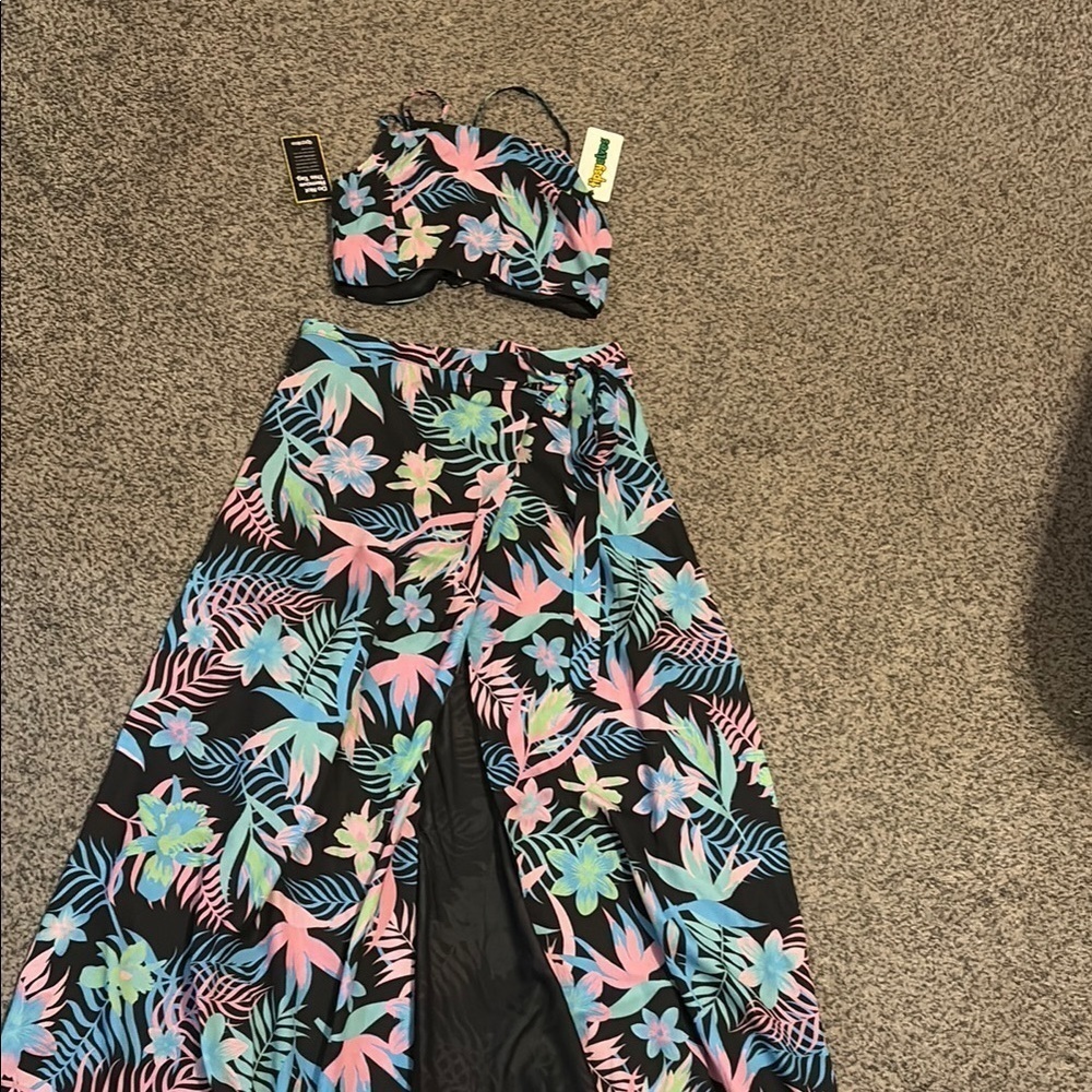 Tropical Floral Two-Piece Set